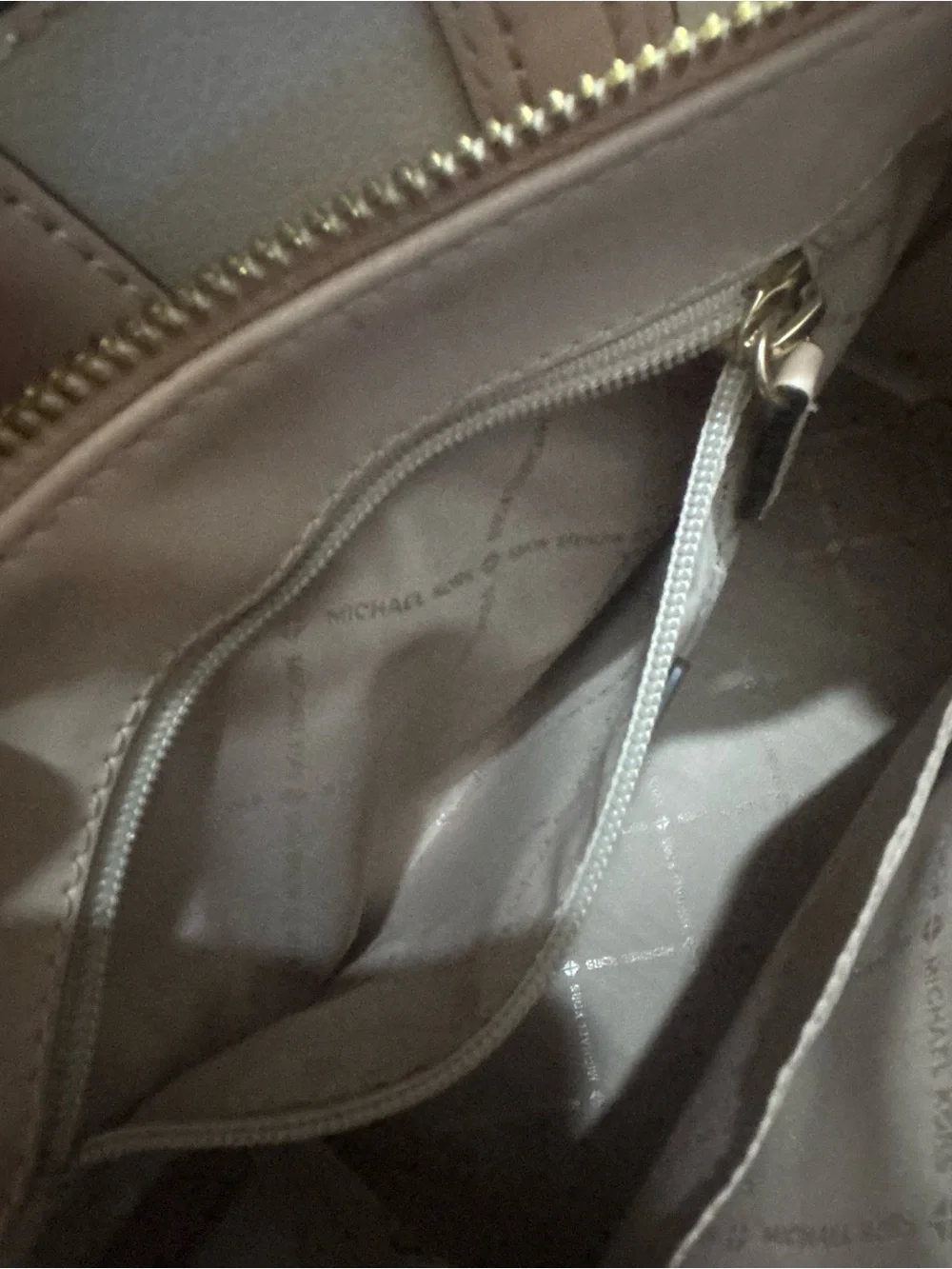 Michael Kors Neutral Beige Tote with Belt Accent